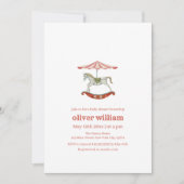 Vintag Carousel Carnival Circus Baby Dusche Einladung (Vorderseite)