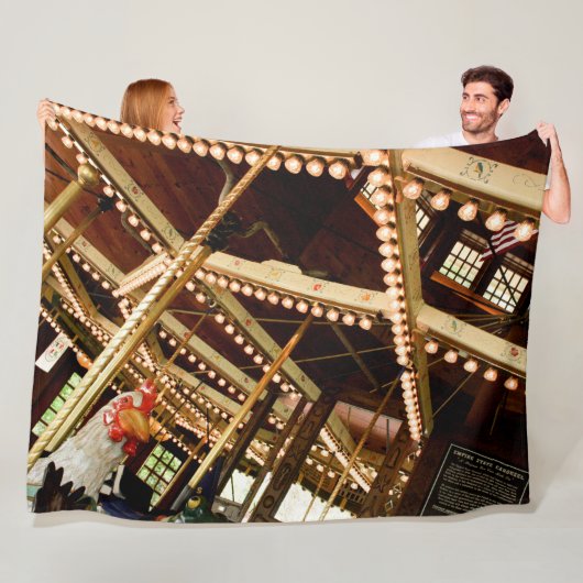 Vintag Carousel Rooster Fleecedecke (Beispiel)