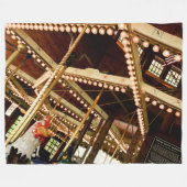 Vintag Carousel Rooster Fleecedecke (Vorderseite (Horizontal))