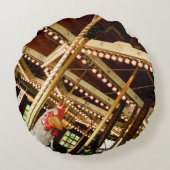 Vintag Carousel Rooster Rundes Kissen (Rückseite)