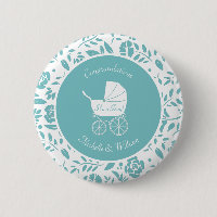 Vintag Carriage Baby Dusche Niedlich Blue Boy