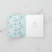 Vintag Carriage Baby Dusche Niedlich Blue Boy Dankeskarte (Innenseite)