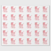 Vintag Carriage Baby Girl Duschgeschenkwrap Geschenkpapier (Flach)