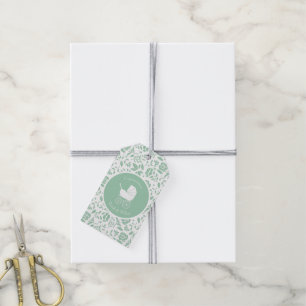 Vintag Carriage Baby Shower Green Gender Neutral Geschenkanhänger