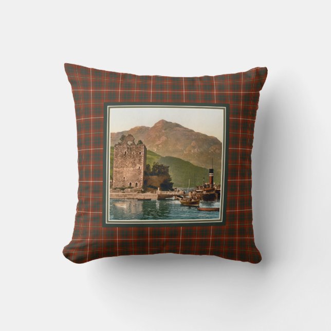 Vintag Carrick Castle Clan Bruce Tartan Kissen (Vorderseite)