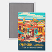 Vintag Cartagena Kolumbien Magnet (Vorderseite/Rückseite)