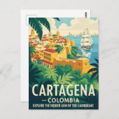 Vintag Cartagena Kolumbien Postkarte (Vorne/Hinten)