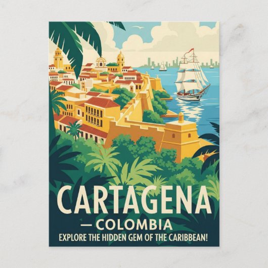 Vintag Cartagena Kolumbien Postkarte (Vorderseite)