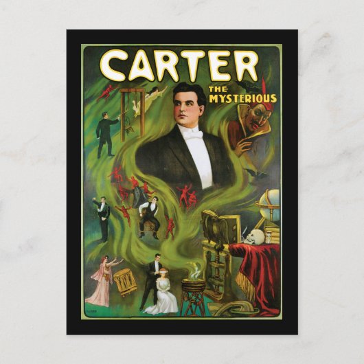 Vintag Carter the Mysterious Magic Poster Postkarte (Vorderseite)