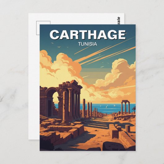 Vintag Carthage Tunesien Reisen Postkarte (Vorne/Hinten)