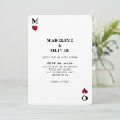 Vintag Casino Gambling Monogram Foto Hochzeit Einladung (Stehend Vorderseite)