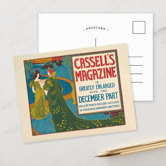Vintag Cassellmagazin Dezember 1896 Postkarte