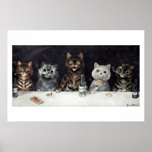 Vintag Cat Bachelor Party von Louis Wain Poster