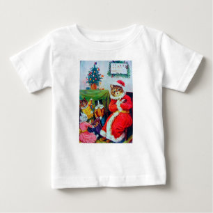 Vintag Cat Christmas, Louis Wain Baby T-shirt