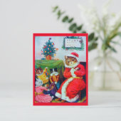 Vintag Cat Christmas, Louis Wain Postkarte (Stehend Vorderseite)