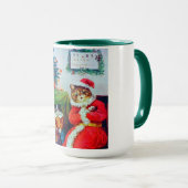 Vintag Cat Christmas, Louis Wain Tasse (VorderseiteRechts)