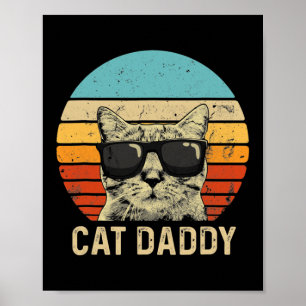 Vintag Cat Daddy Funny Cat Lover Cat Vater Väter Poster