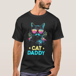 Vintag Cat Daddy Retro 70er 80er Vaporwave Vater C T-Shirt