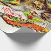 Vintag Cat Frohe Weihnachten Geschenkpapier (Ecke)