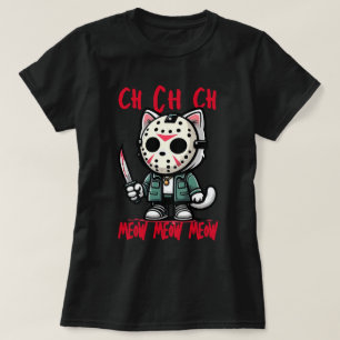 Vintag Cat Horror Film Halloween T-Shirt