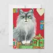 Vintag Cat Kitten Weihnachtskarte Feiertagskarte (Vorderseite)