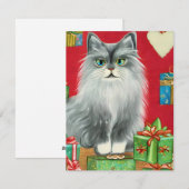 Vintag Cat Kitten Weihnachtskarte Feiertagskarte (Vorne/Hinten)