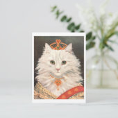 Vintag Cat Queen Postcard Postkarte (Stehend Vorderseite)
