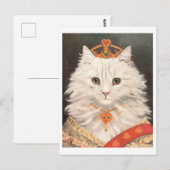 Vintag Cat Queen Postcard Postkarte (Vorne/Hinten)