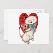 Vintag-Cat-Valentine-GraphicsFairy. Feiertagspostkarte (Vorne/Hinten)