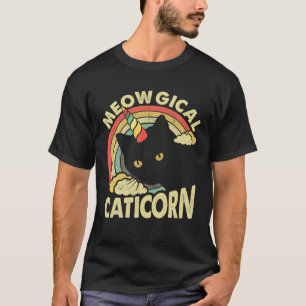 Vintag Caticorn Unicorn Cat Kittycorn Girls T-Shirt