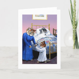 Vintag Cats Bedtime Card von Louis Wain Karte