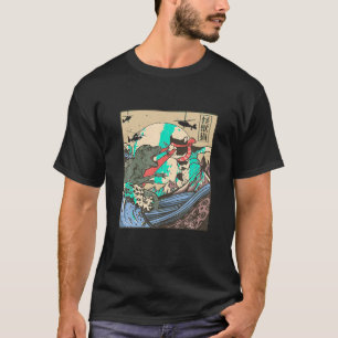 Vintag Catzilla Funny Kitten Kat Retro Not leidend T-Shirt
