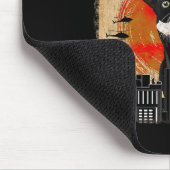 Vintag Catzilla - Funny Tuxedo Cat and Kitten Mousepad (Ecke)
