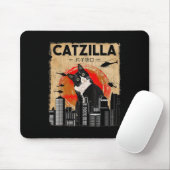 Vintag Catzilla - Funny Tuxedo Cat and Kitten Mousepad (Mit Mouse)
