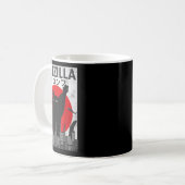Vintag Catzilla Japanisch Sunset Style Cat Kitten Kaffeetasse (Vorderseite Links)