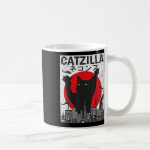 Vintag Catzilla Japanisch Sunset Style Cat Kitten Kaffeetasse