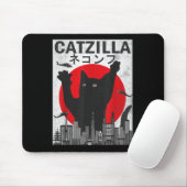 Vintag Catzilla Japanisch Sunset Style Cat Kitten Mousepad (Mit Mouse)