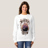 Vintag Cauldron Halloween Hexenkostüme Womens Sweatshirt (Vorne ganz)