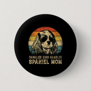 Vintag Cavalier King Charles Spaniel Mama Dog Moth Button
