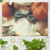 Vintag Cavalier King Charles Spaniel Painting Geschirrtuch (Gefaltet)