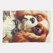Vintag Cavalier King Charles Spaniel Painting Geschirrtuch (Horizontal)