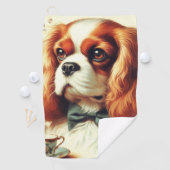 Vintag Cavalier King Charles Spaniel Painting Golfhandtuch (Insitu)