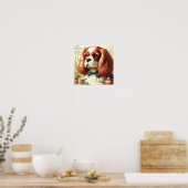 Vintag Cavalier King Charles Spaniel Painting Poster (Küche)