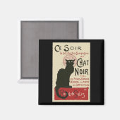 Vintag Ce Soir Le Chat Noir Poster Magnet (Vorderseite/Rückseite)