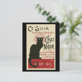 Vintag Ce Soir Le Chat Noir Poster Postkarte (Stehend Vorderseite)