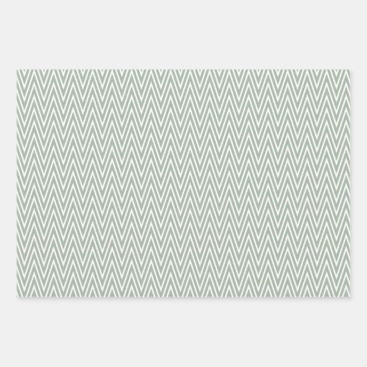 Vintag Celadon Green Zigzag Geschenkpapier Set (Vorderseite 2)