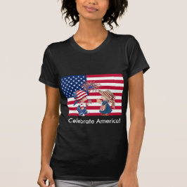 Vintag Celebrate American Flag Frauen T-Shirt