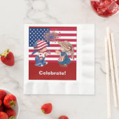 Vintag Celebrate American Flag Luncheon Napkin Serviette (Beispiel)