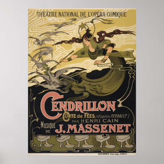 Vintag Cendrillon Aschenputtel Französische Oper P Poster (Vorne)