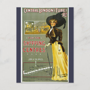 Vintag Central London Shopping Centers Travel Postkarte